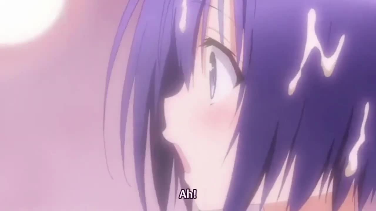 sairenji haruna, yuuki rito, to love-ru, to love-ru darkness, animated,  tagme, video, 10s, 1boy, 1girl, ass, blush, breasts, grabbing  another's breast, groping, hetero, nipples, nude, purple eyes, purple  hair, small breasts, soap,