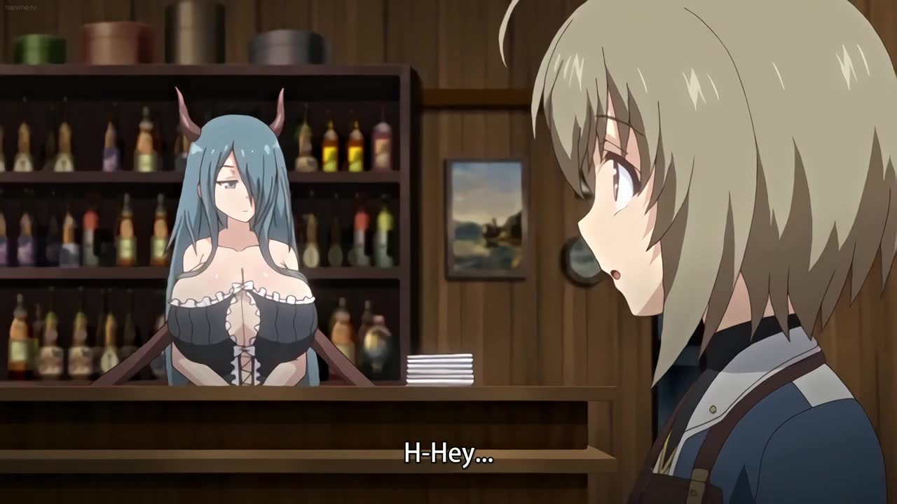 rosary (muma no machi cornelica), muma no machi cornelica, animated, sound,  translated, video, 1boy, 1girl, amazon position, anime screenshot, ass,  bare shoulders, blue eyes, bouncing breasts, breast smother, breasts, brown  eyes, brown