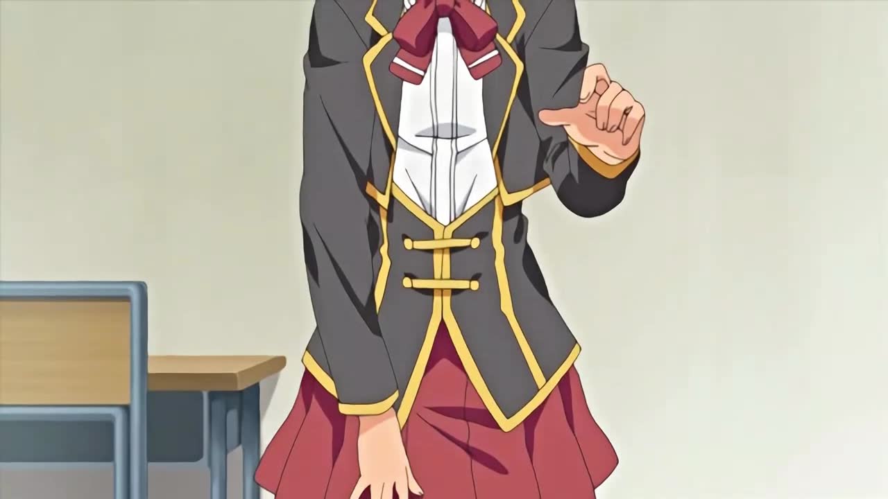 kyonyuu dosukebe gakuen, animated, sound, translated, video, 10s, 1boy,  1girl, adjusting hair, anime screenshot, assertive female, blue hair,  blush, breasts, bulge, censored, cheek bulge, clothes lift, crossdressing,  cum, cum in mouth, embarrassed,